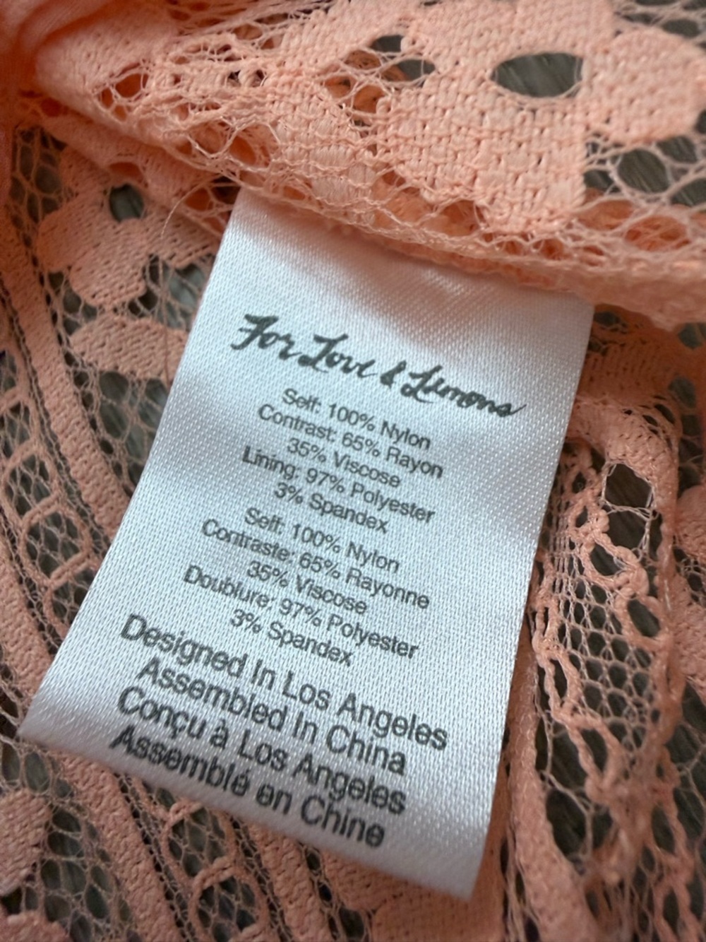 For Love & Lemons Peach Lovebird Lace Midi Dress Small - Picture 6 of 9
